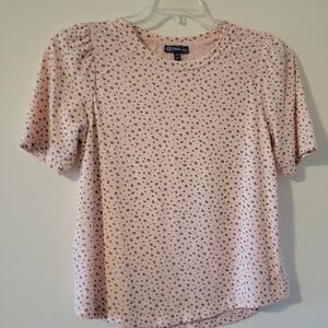 Democracy Pink and Brown Patterned Short Sleeve Tee